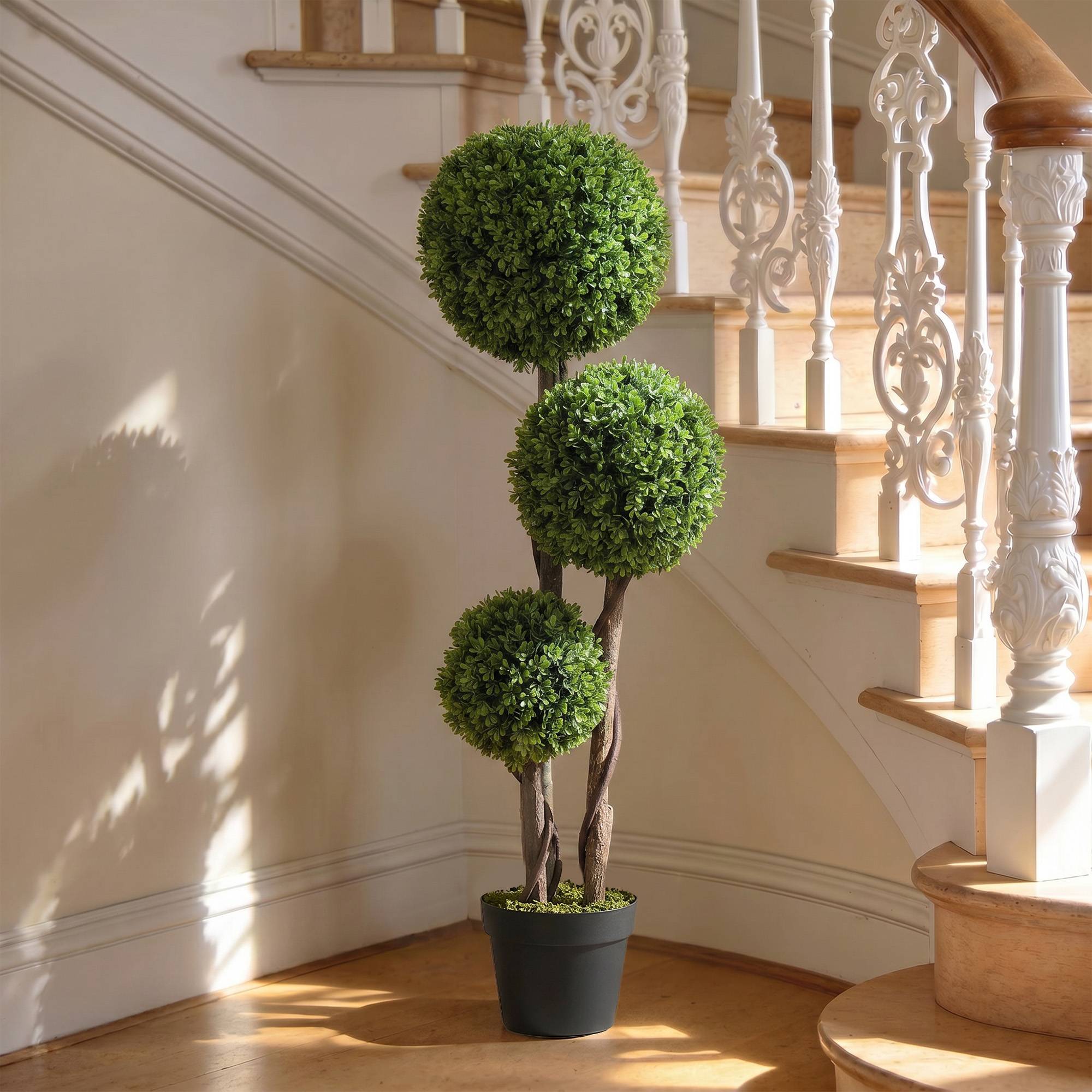 Buis artificiel, plante artificielle, look réaliste, extérieur, vert + noir - Image 10