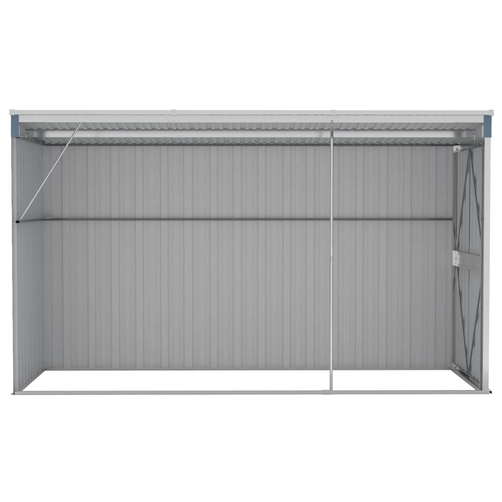 Maison Chic - Abri de jardin 3.4m² mural Cabane de jardin - Gris 118x288x178 cm Acier galvanisé - Meuble Pro MAISON CHIC - Image 5