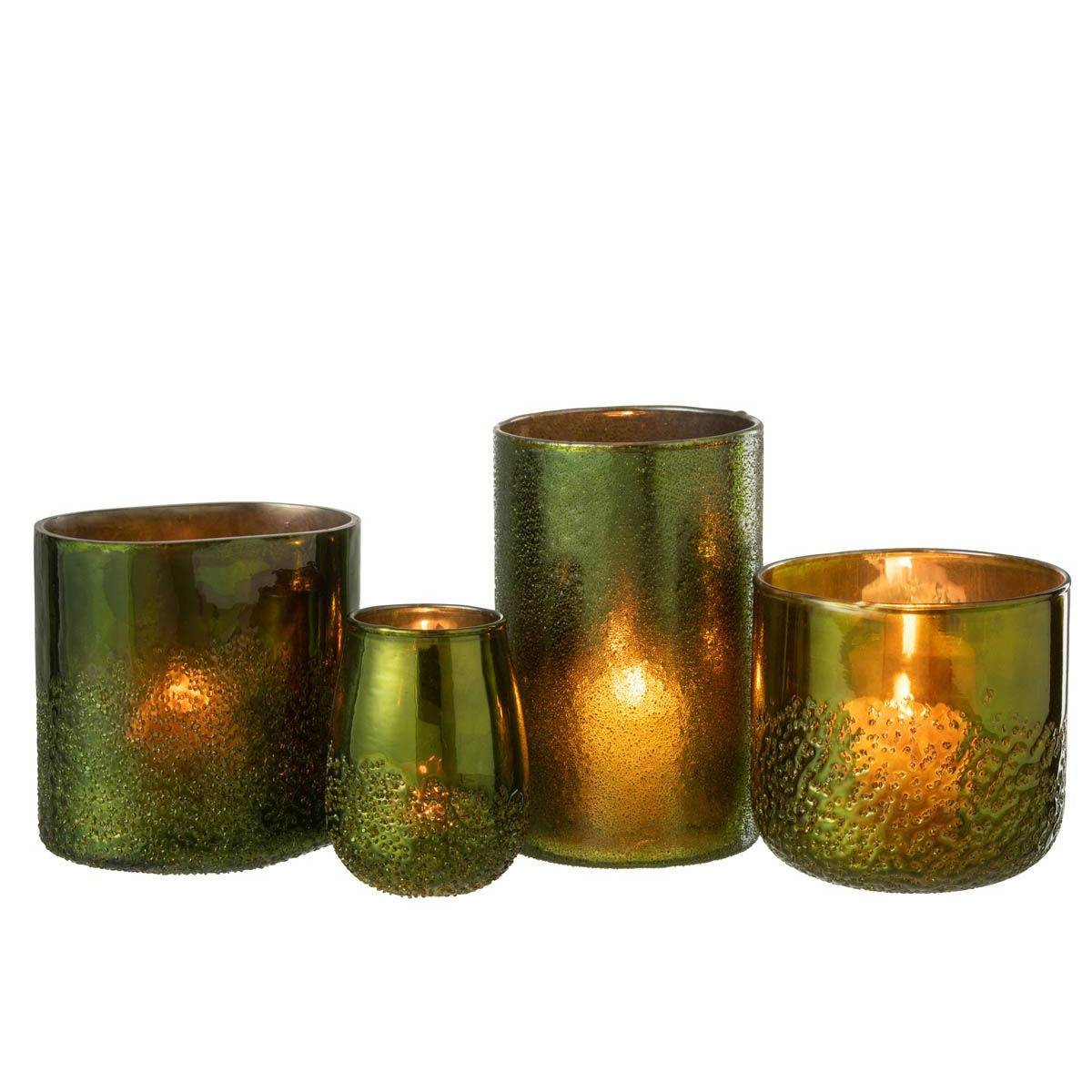 Photophore Miroir en Verre "Anton" 12cm Vert - Image 5