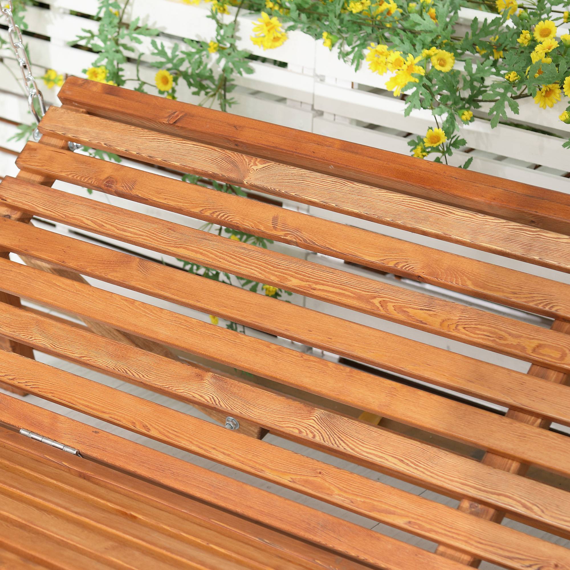 Balancelle jardin 3 places bois de pin extérieur convertible lit avec toit 225cm gris - ComfortXL Outdoor Living - Image 8