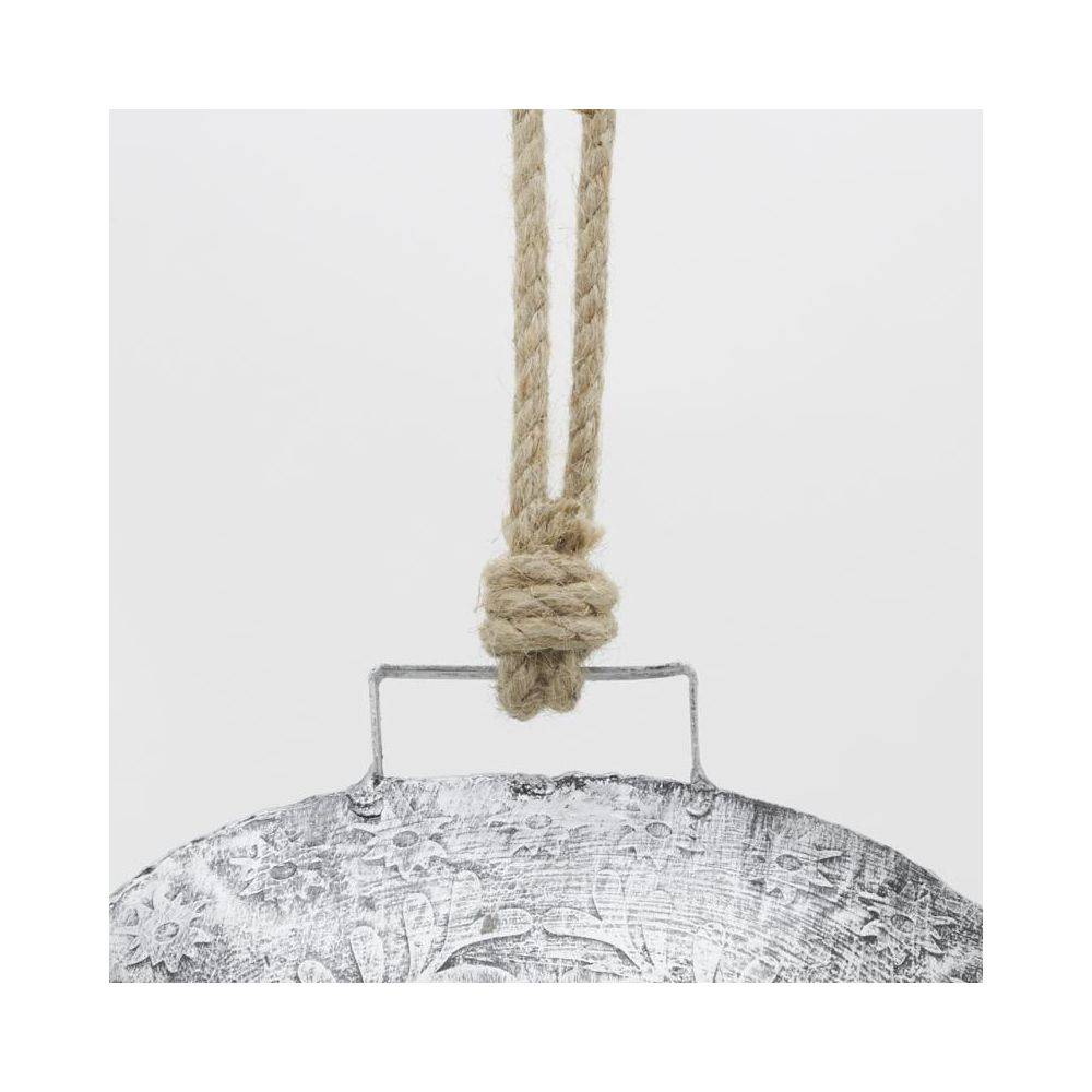 Aubry Gaspard - Cloche en métal argenté antique Edelweiss Petit modèle - Image 3