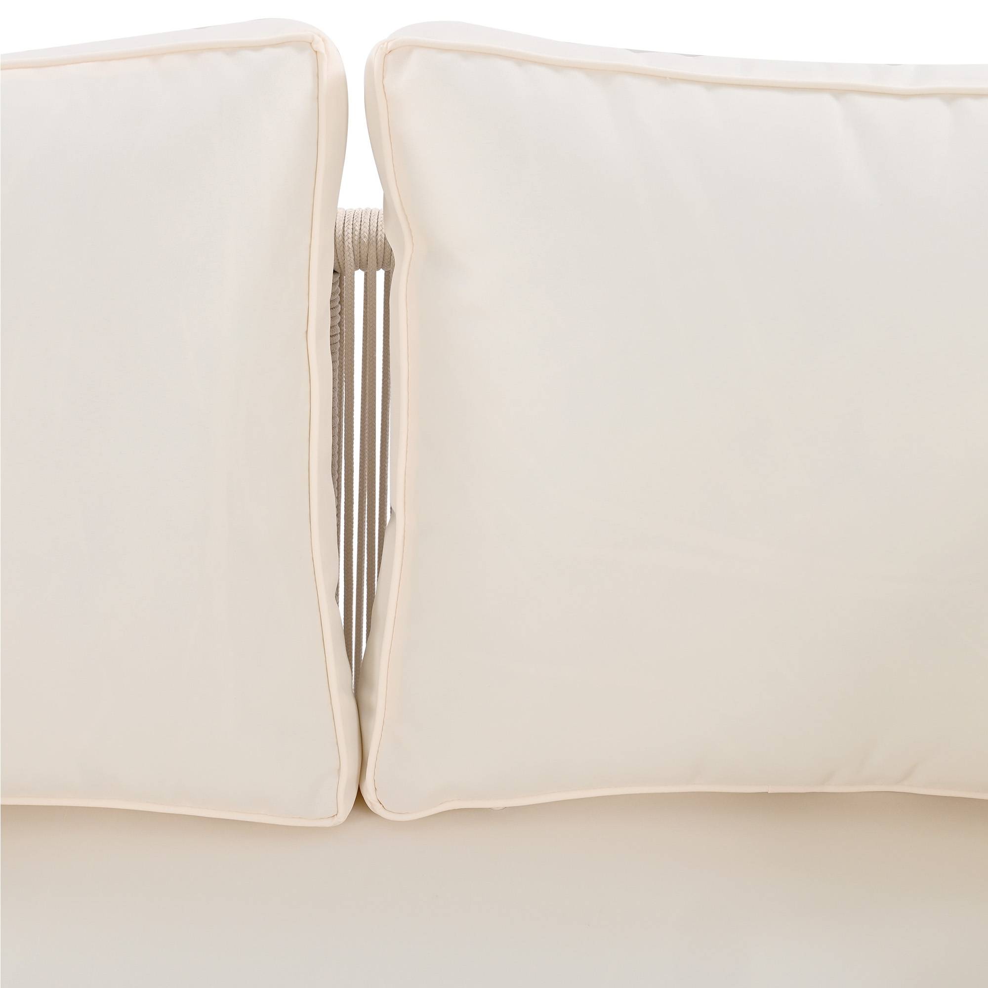 Canapé beige 180 cm + 2 coussins – cosy, anti-UV, prêt à vivre - Image 9