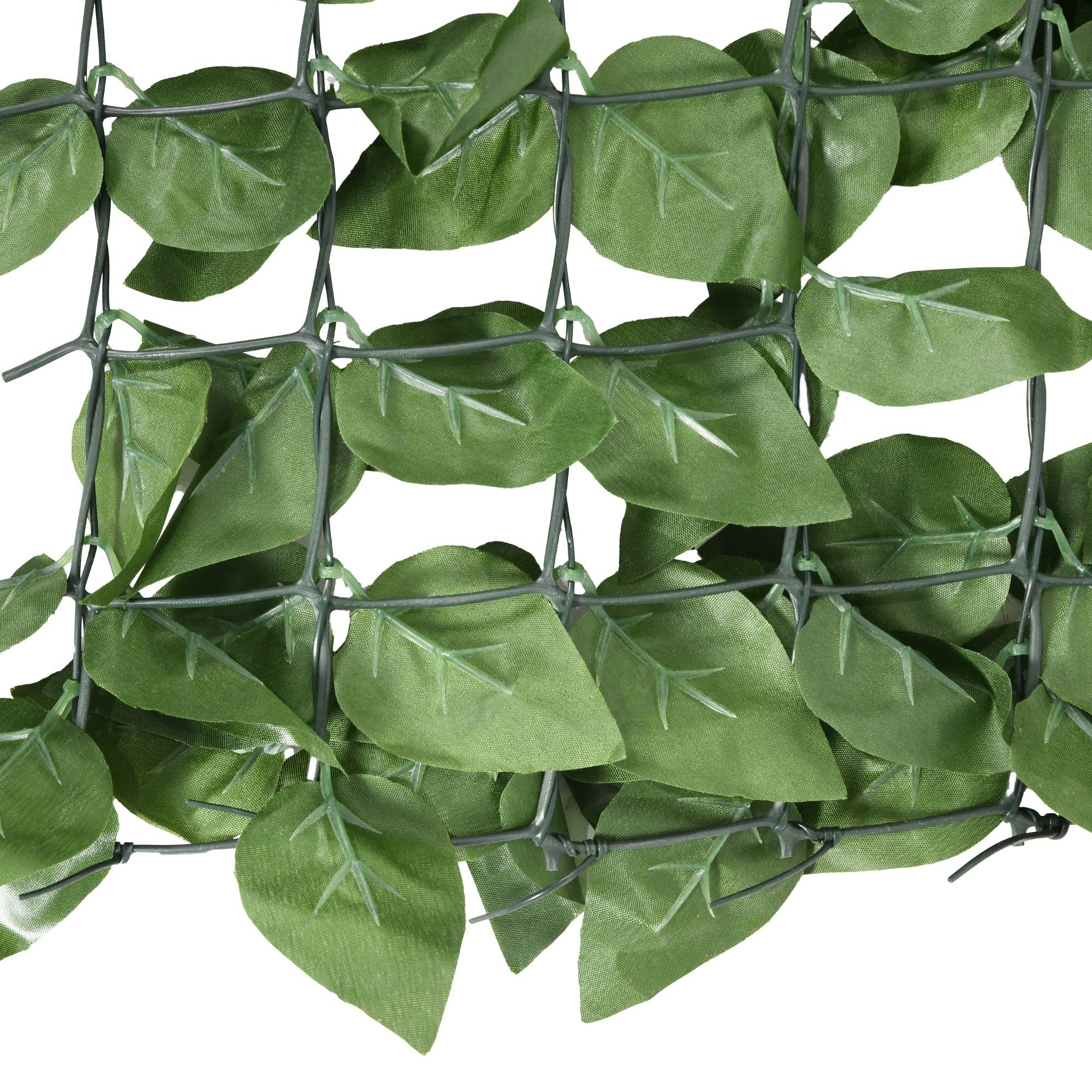 ComfortXL - Haie artificielle brise-vue soie 3 x 1 m vert foncé intérieur extérieur effet hêtre - ComfortXL Outdoor Living - Image 9