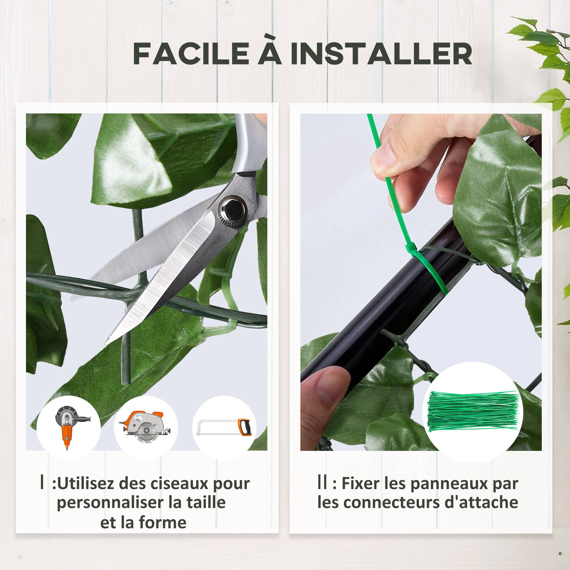 ComfortXL - Haie artificielle brise-vue soie 3 x 1 m vert foncé intérieur extérieur effet hêtre - ComfortXL Outdoor Living - Image 7