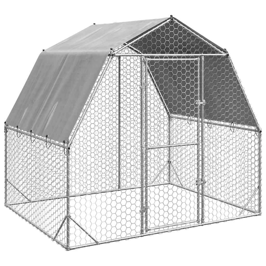 Poulailler acier argent 2,5 x 2 x 2,25 m - Prolenta premium p3130.2 - Image 1