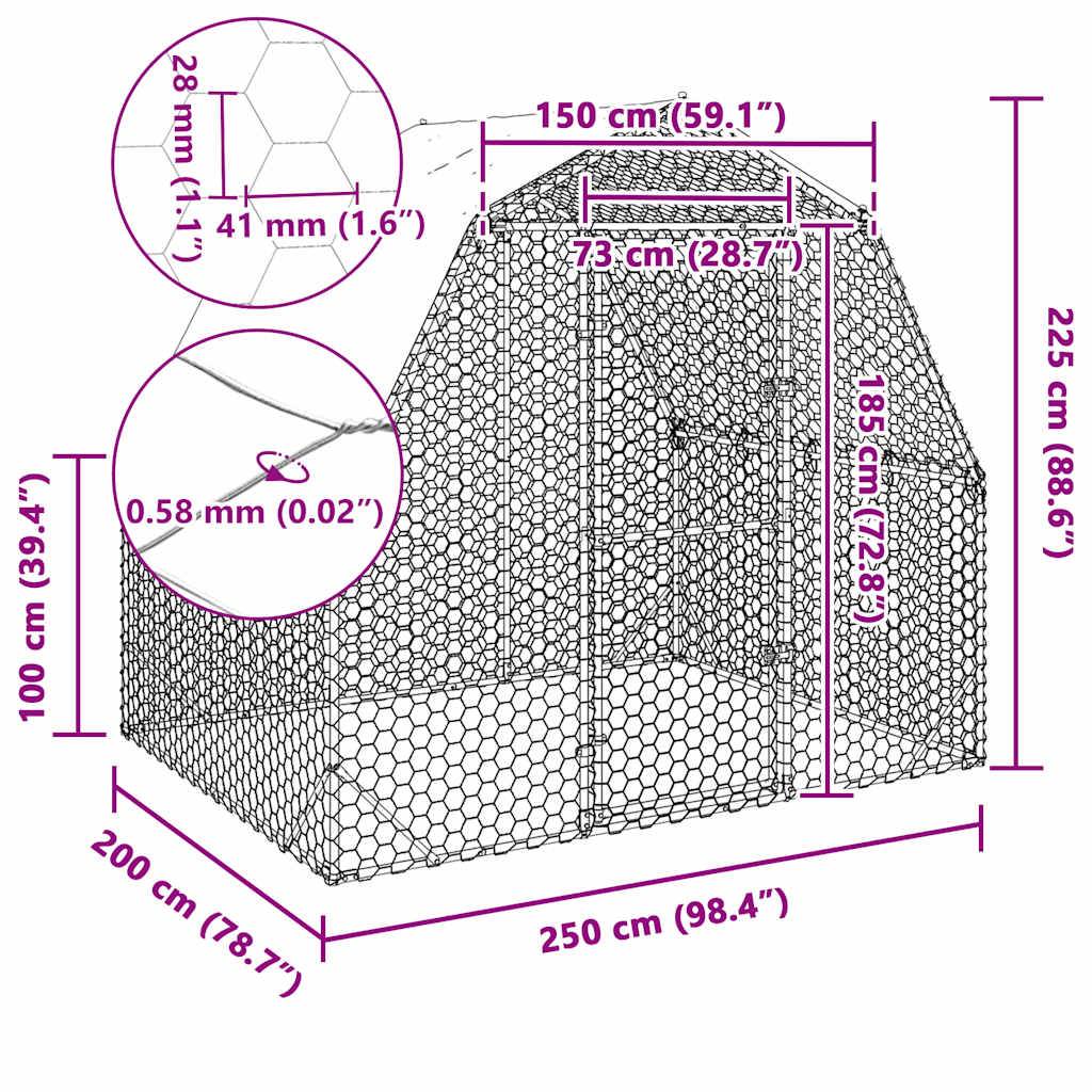 Poulailler acier argent  2,5 x 2 x 2,25 m  - Prolenta premium p3130.2 - Image 8