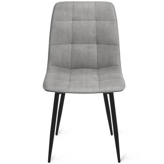 Lot de 6 chaises MILA en velours gris clair pour salle à manger - Image 4
