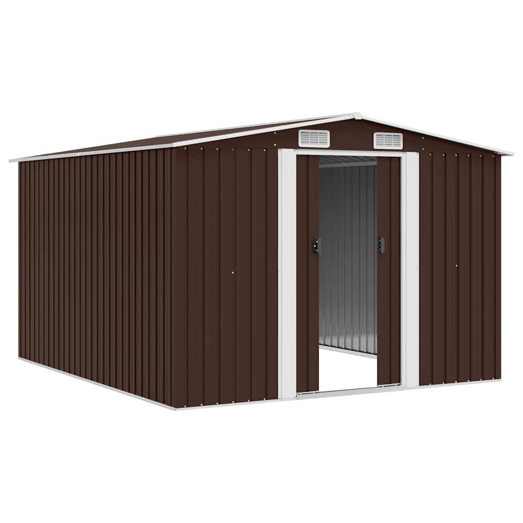 Vidaxl - Abri de jardin 257x298x178 cm Métal Marron 7.7m² vidaXL 143343 - Image 8