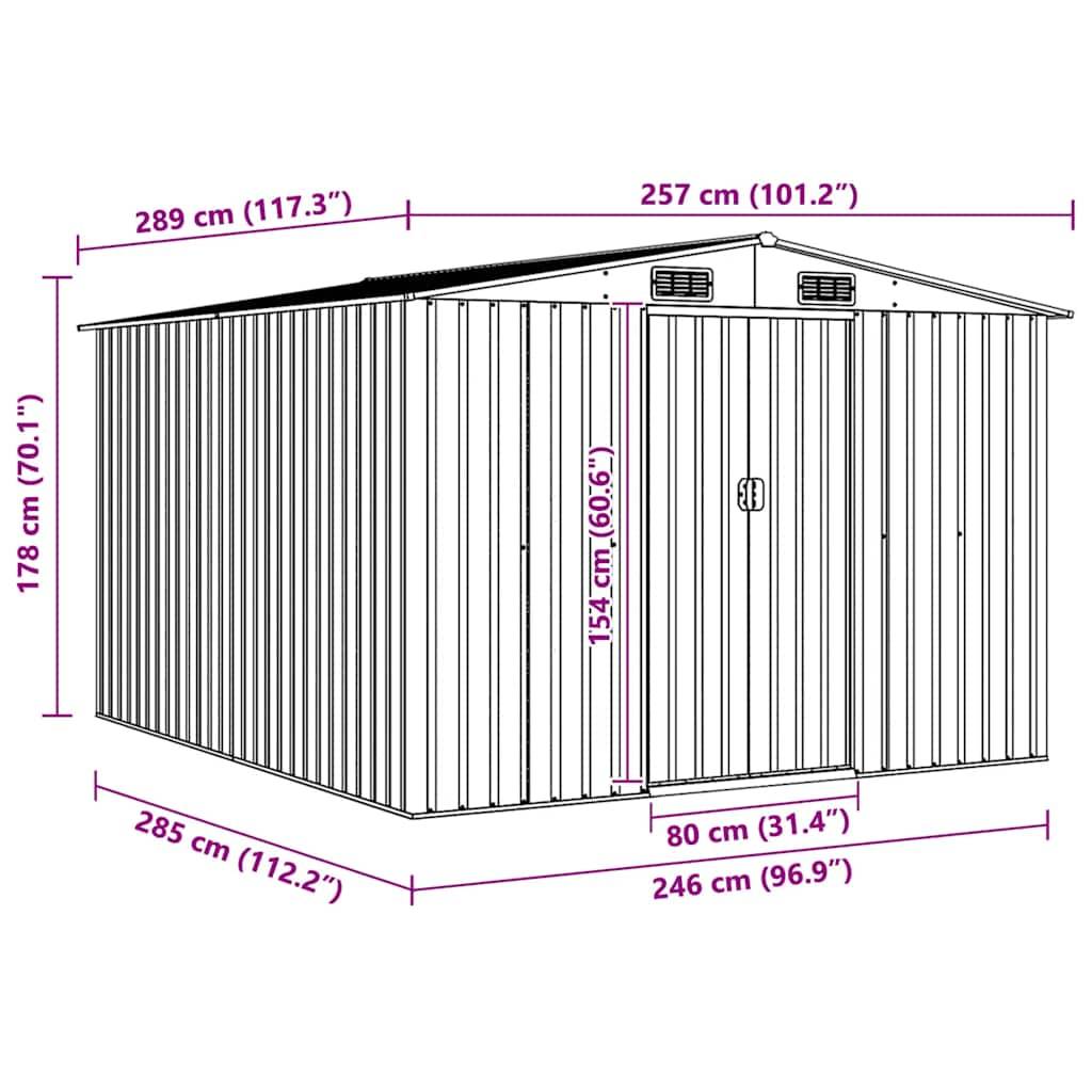 Vidaxl - Abri de jardin 257x298x178 cm Métal Marron 7.7m² vidaXL 143343 - Image 3