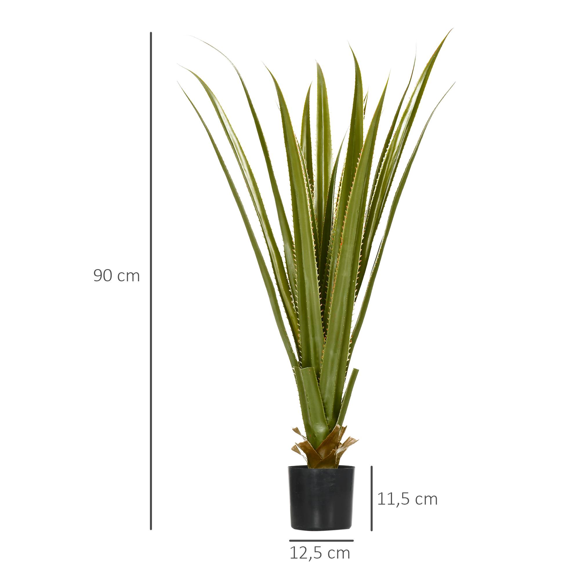 Plante artificielle type agave en pot hauteur 90 cm, 16 feuilles, interieur extérieur, grand réalisme - Image 5