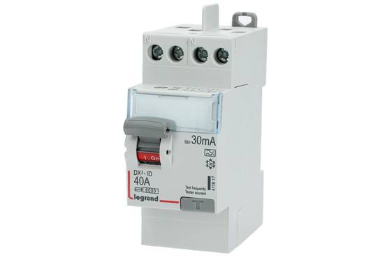 Legrand - Interrupteur différentiel DX³-ID arrivée haute et départ haut à vis 2P 230V 40A type A 30mA - LEGRAND - 411617 - Image 1