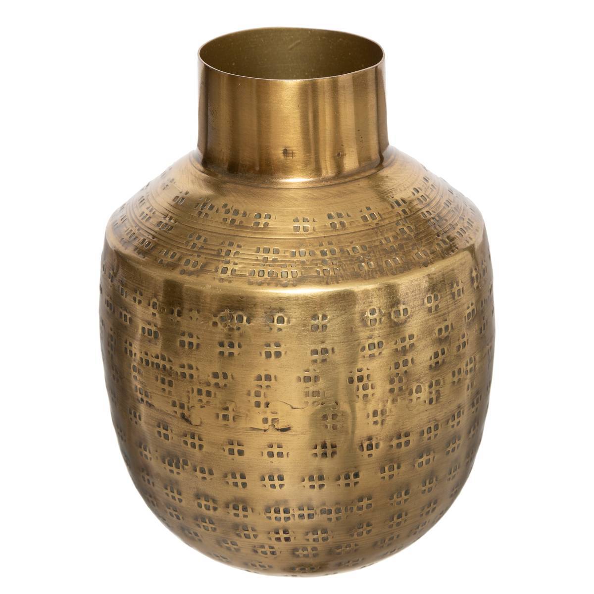 Atmosphera - Vase "Oasis" métal martelé doré H15cm - Atmosphera Créateur d'intérieur - Image 2