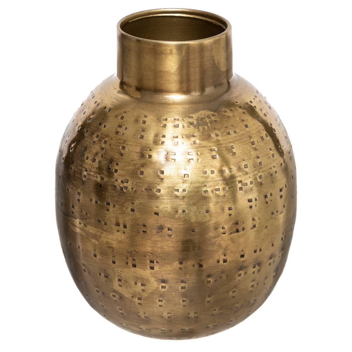 Atmosphera - Vase "Oasis" métal martelé doré H15cm - Atmosphera Créateur d'intérieur - Image 1