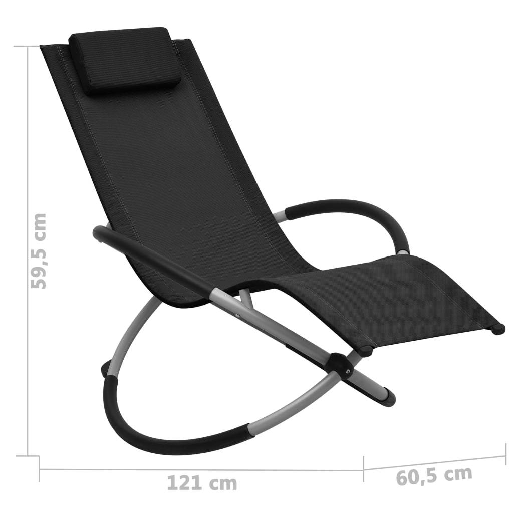 Helloshop26 - Transat chaise longue bain de soleil lit de jardin terrasse meuble d'extérieur pour enfants acier noir - Image 6