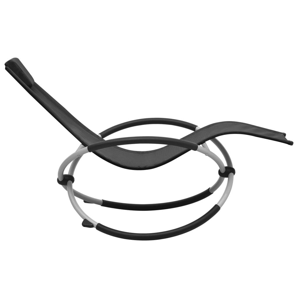 Helloshop26 - Transat chaise longue bain de soleil lit de jardin terrasse meuble d'extérieur pour enfants acier noir - Image 3