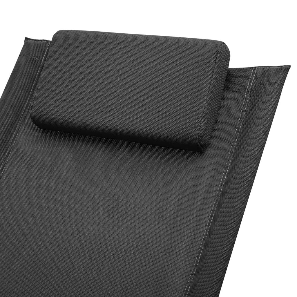 Helloshop26 - Transat chaise longue bain de soleil lit de jardin terrasse meuble d'extérieur pour enfants acier noir - Image 5