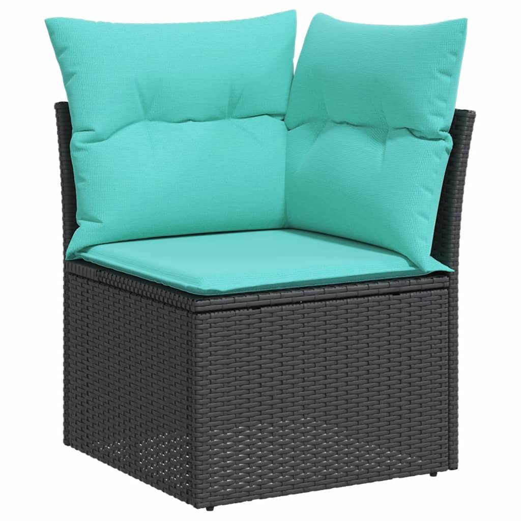 Vidaxl - Salon de jardin 5 pcs avec coussins noir résine tressée vidaXL 3222526 - Image 6