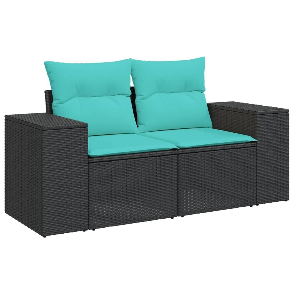 Vidaxl - Salon de jardin 5 pcs avec coussins noir résine tressée vidaXL 3222526 - Image 8
