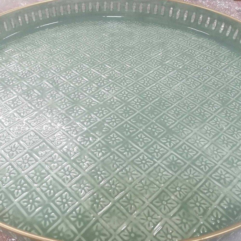 Bazardeluxe - Plateau en métal avec trépied en bambou Jali 60 cm - Image 3