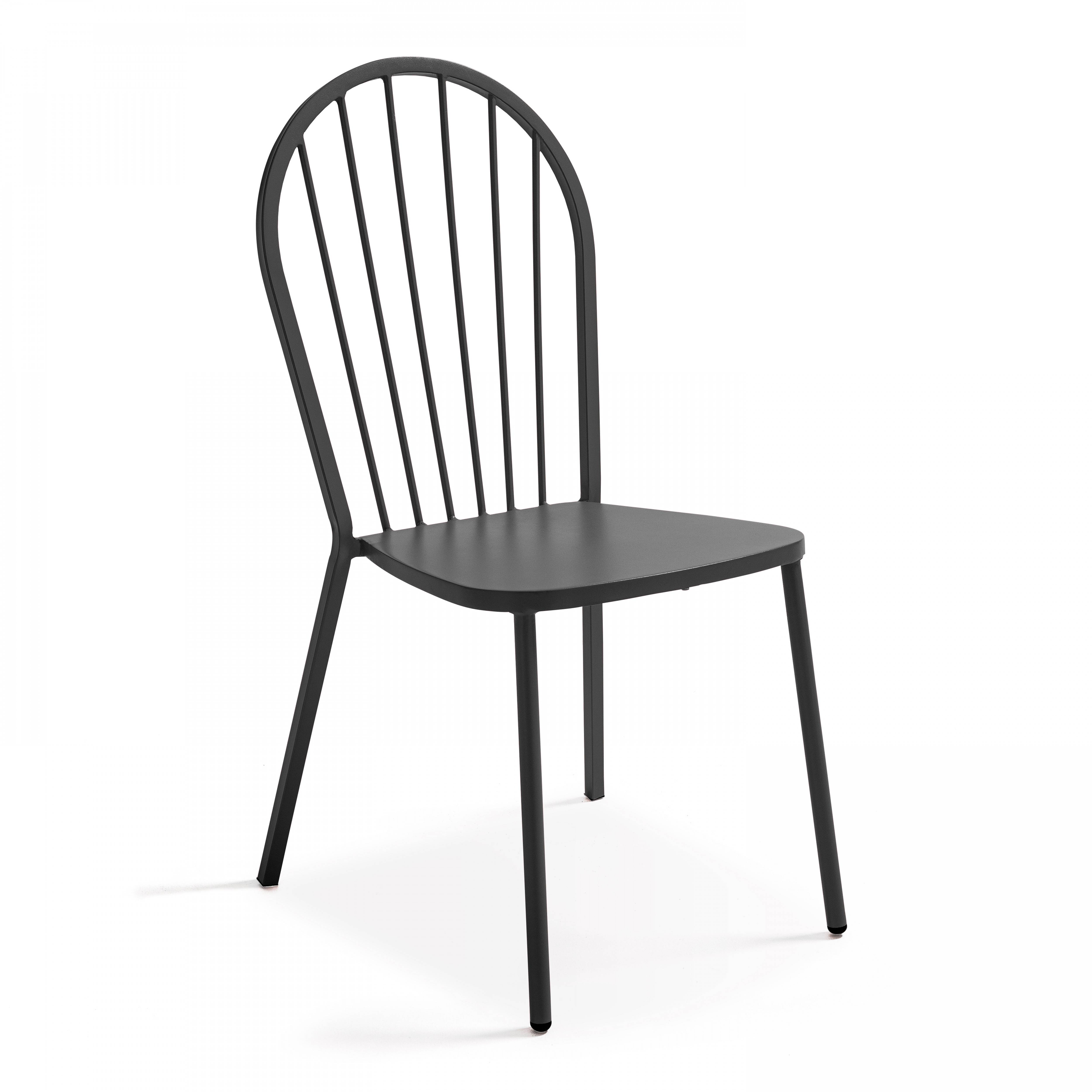 Oviala - Ensemble table de jardin et 8 chaises bistrot en acier gris Palavas - Oviala - Image 5