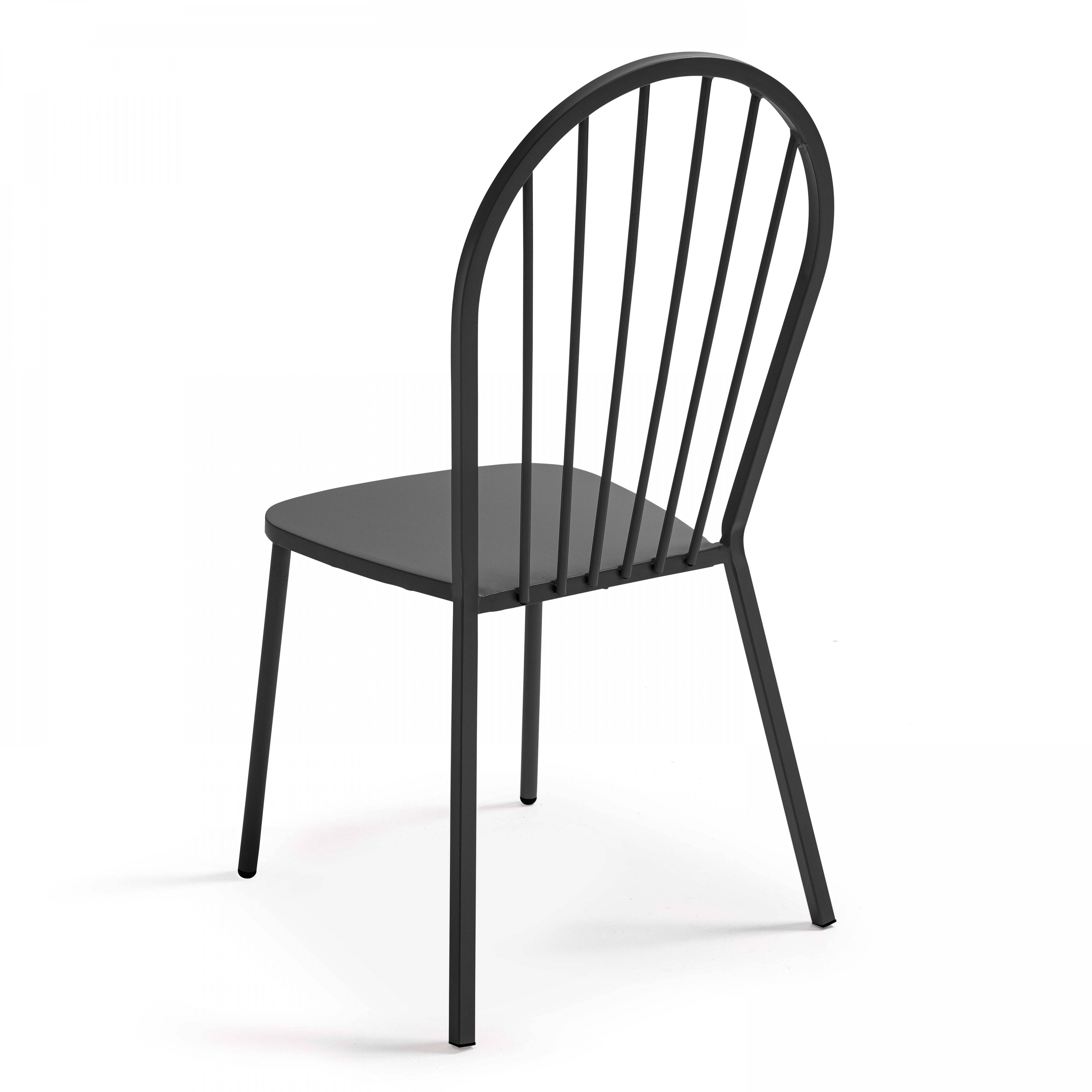 Oviala - Ensemble table de jardin et 8 chaises bistrot en acier gris Palavas - Oviala - Image 6