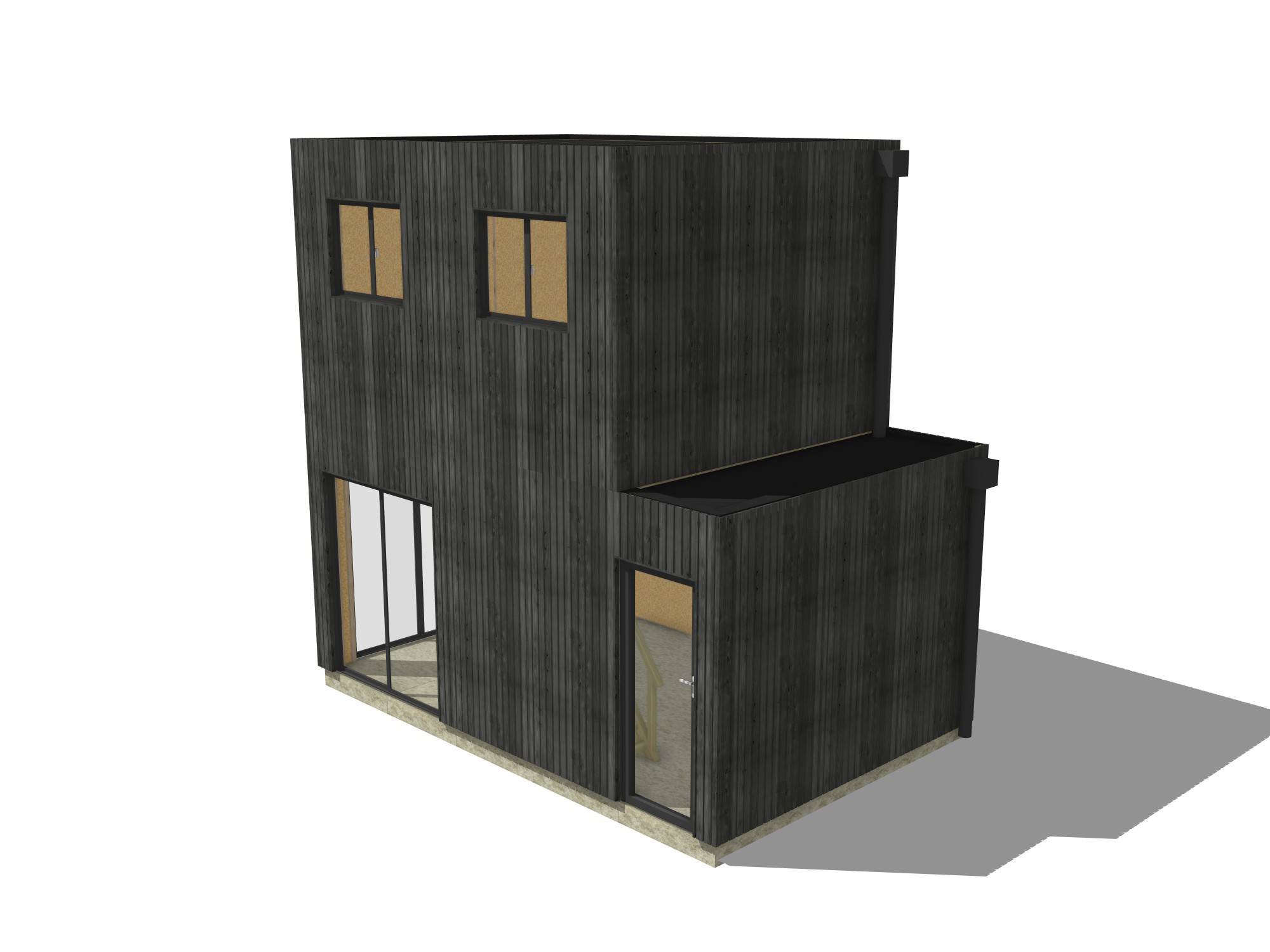 Studio de jardin RE2020 en bois 5,5 x 3,5 x 2,7 m / isolation RE2020 avec mezzanine et terrasse / menuiseries alu k-line - Image 2