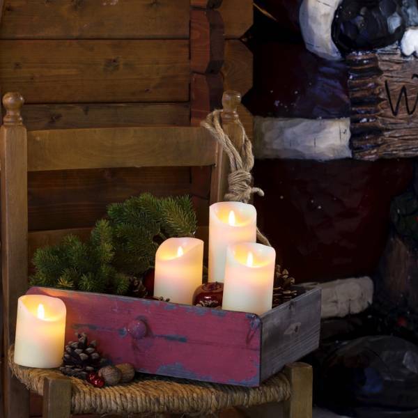 Lotti - Bougie en cire LED à piles Ivoire imitation flamme vacillante H12cm Minuteur Blanc chaud Lotti - Image 7