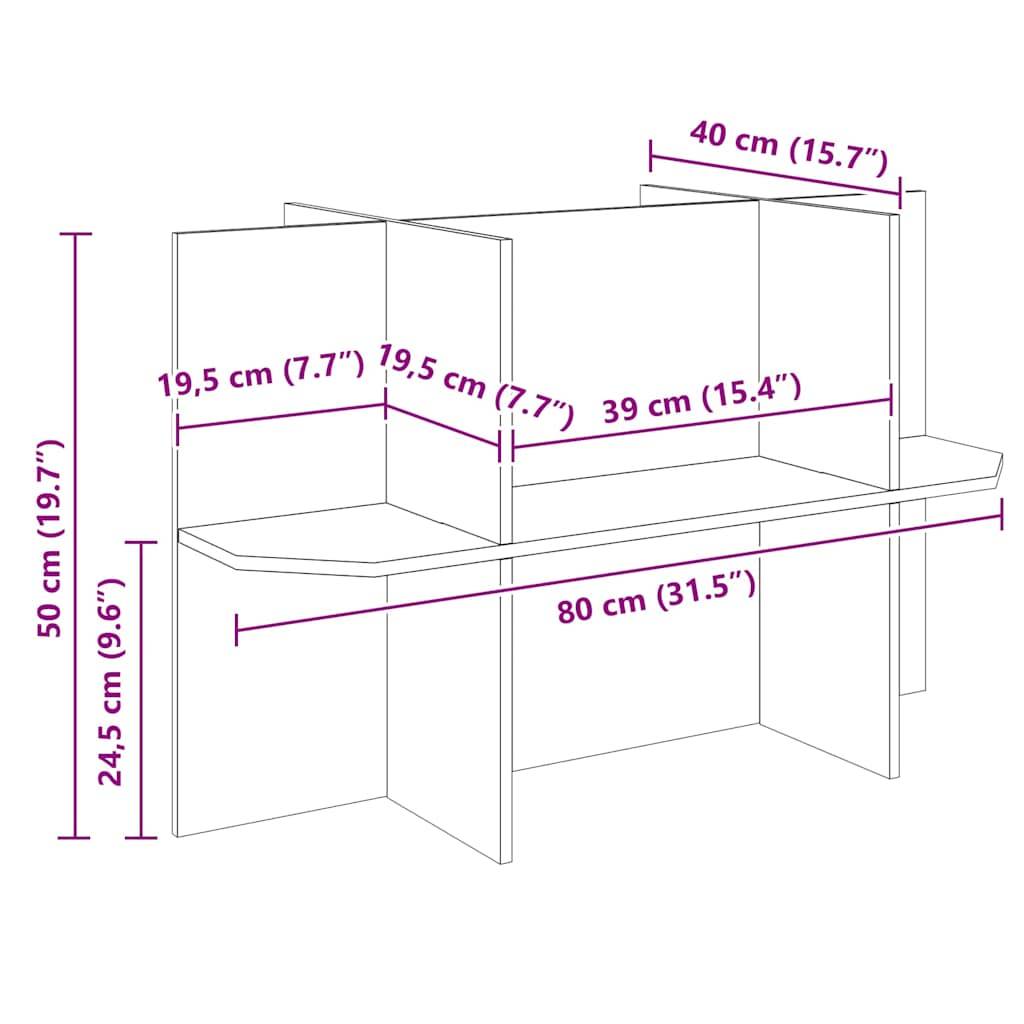 Vidaxl - Base de Terrarium avec étagère Marron 80 x 40 x 50 cm OSB vidaXL 876739 - Image 3