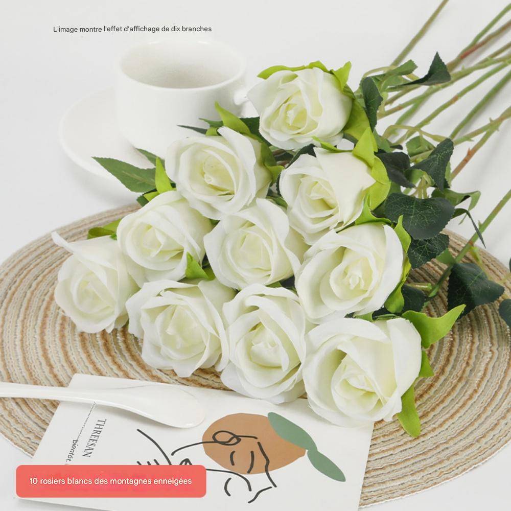 Roses Artificielles Blanches - Lot de 2 - Décoration Élégante pour Mariage et Intérieur - Lytech - Image 3