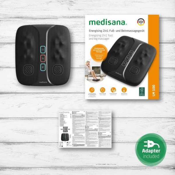 Masseur energisant 2 en 1 pieds et jambes - MEDISANA - LM 100 - Shiatsu + shaking stimulant - 2 intensités + chauffant - Noir - Image 6