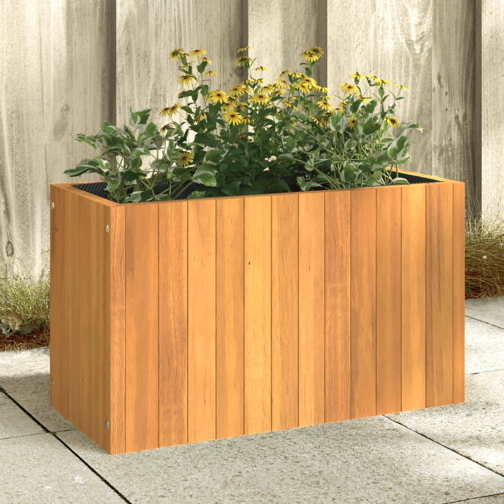 Jardinière bois d'acacia naturel 59 x 27.5 x 35 cm - PANGIVO - Image 1