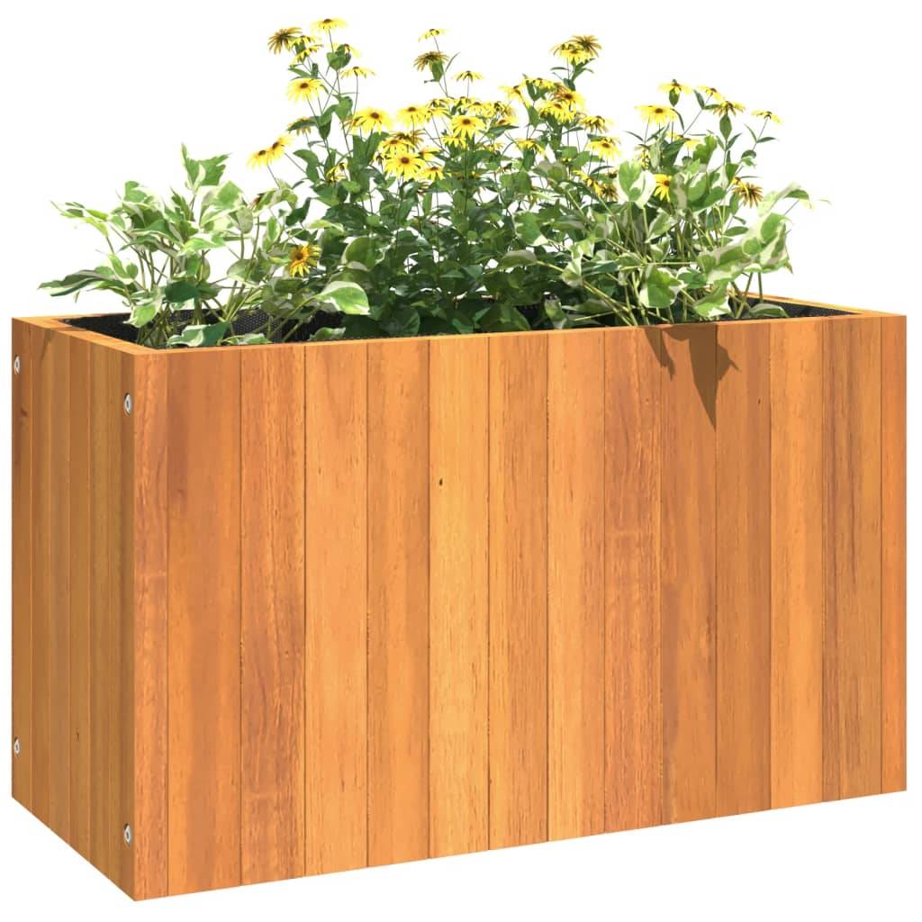 Jardinière bois d'acacia naturel 59 x 27.5 x 35 cm - PANGIVO - Image 4