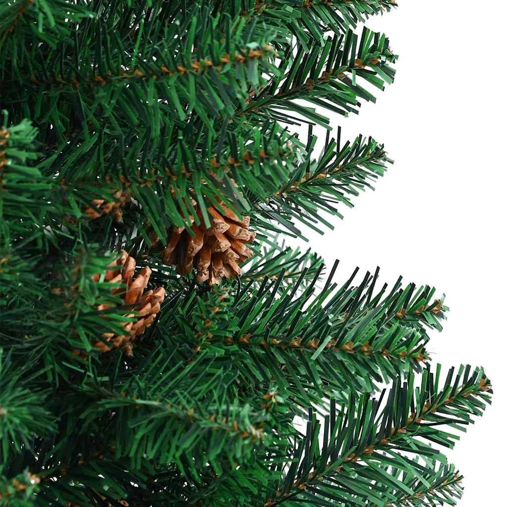 Sapin de Noël | Arbre de Noël mince Vert 180 cm PVC et bois de pin massif Maison Chic - Image 9