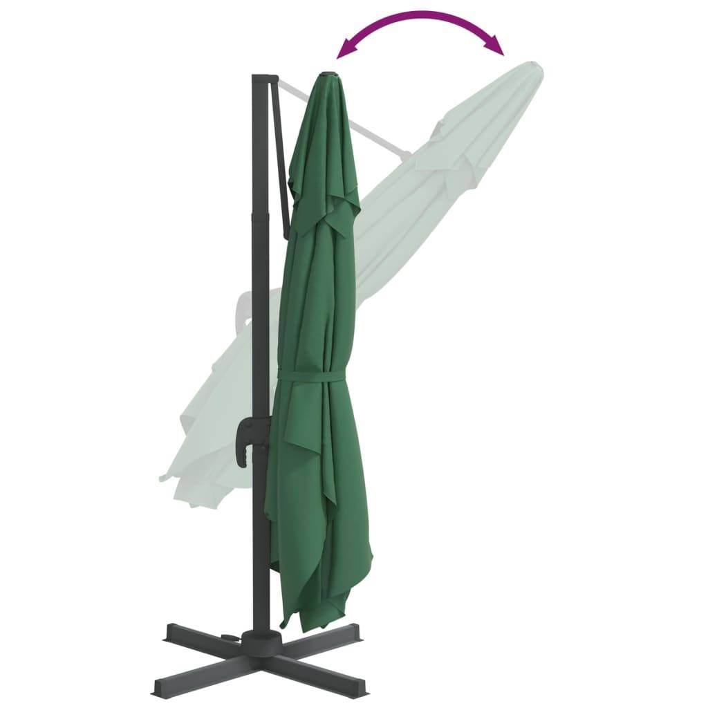 Helloshop26 - Parasol meuble de jardin cantilever à led 400 x 300 cm vert - Image 7