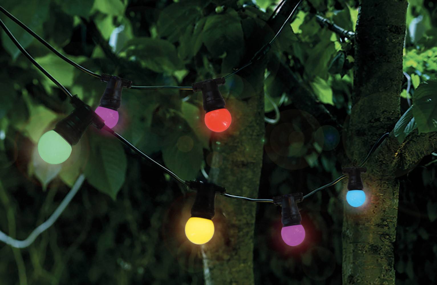 Tibelec - Guirlande extérieure 10 ampoules B22 multicolor 300 Lumens Pro 10m TIBELEC TIBELEC - Image 2