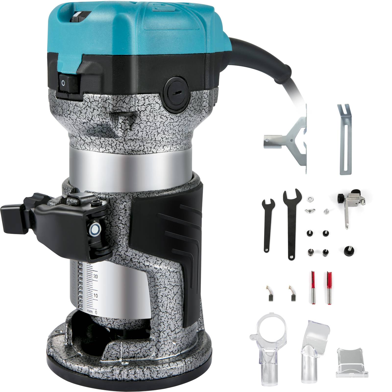Vevor - VEVOR Défonceuse 800W, 10000-30000 tr/min, kit compact avec base fixe et mèches 6+8mm pour le bois. - Image 1