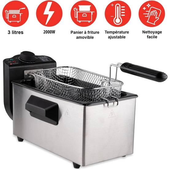 Alpina - Friteuse électrique à huile Cuve 3L 2000W 190°C ALPINA - Image 3