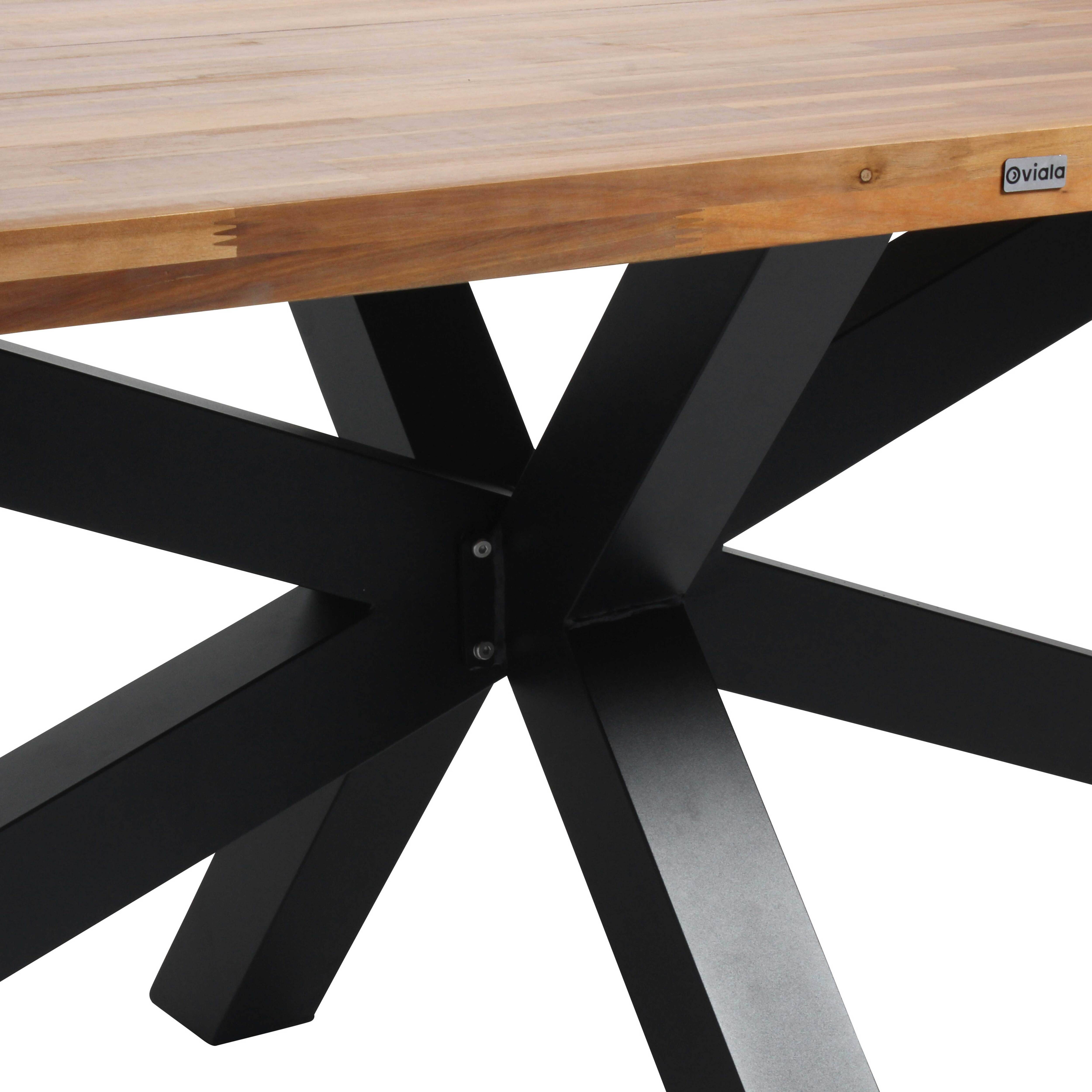 Oviala - Table de jardin en aluminium et bois d'acacia 8 places 200x95 cm Stella - Oviala - Image 5