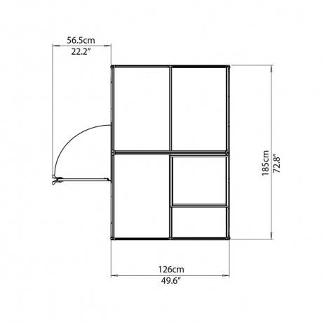 Canopia - Serre de jardin en polycarbonate Hybrid 2,33 m², Couleur Vert, Ancrage au sol Non - Image 7