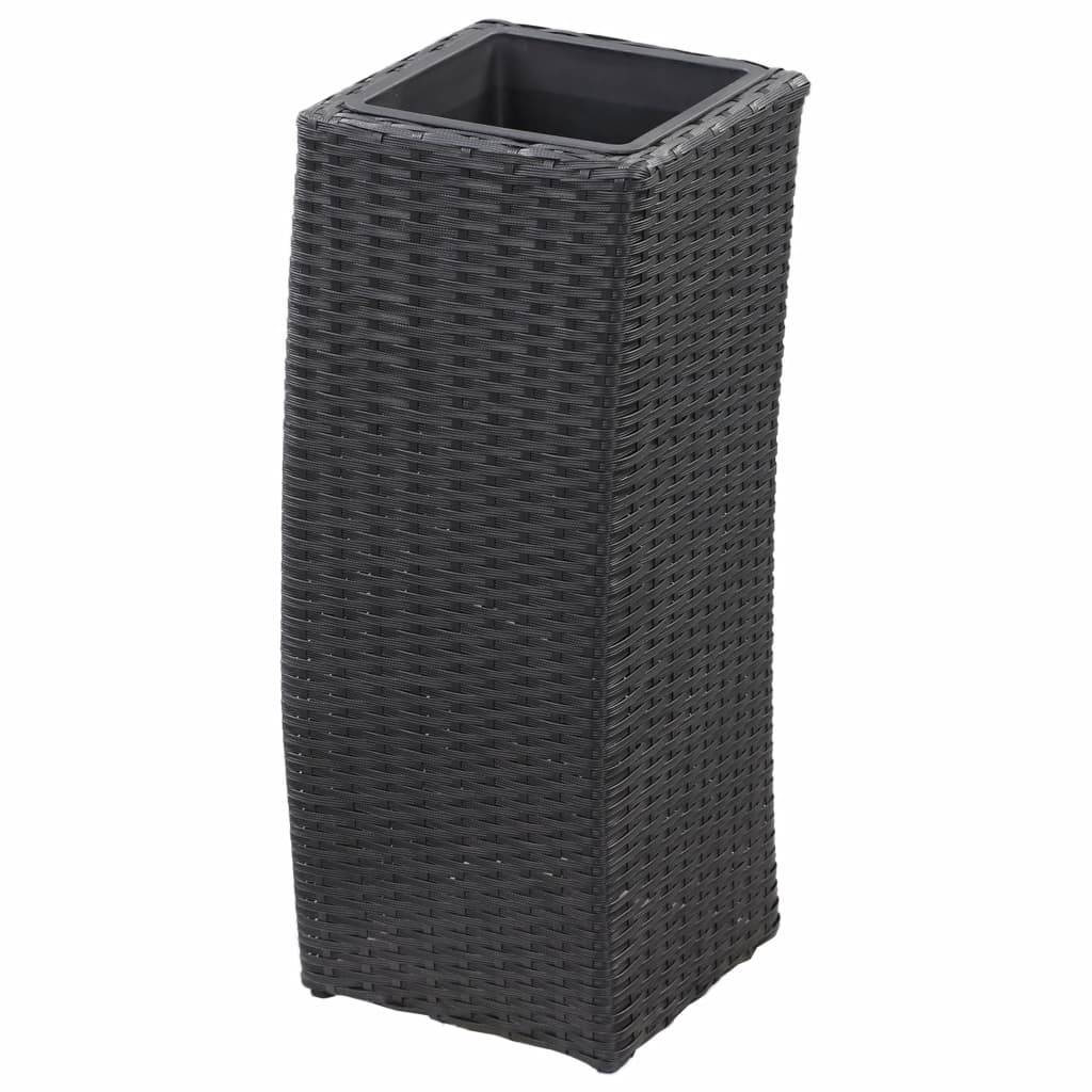 Jardinière lit surélevé plantes fleurs jardin 3 pcs résine tressée noir - Image 6