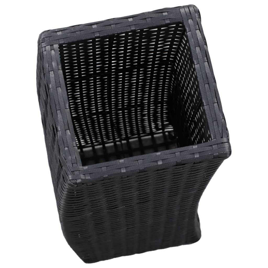 Jardinière lit surélevé plantes fleurs jardin 3 pcs résine tressée noir - Image 8