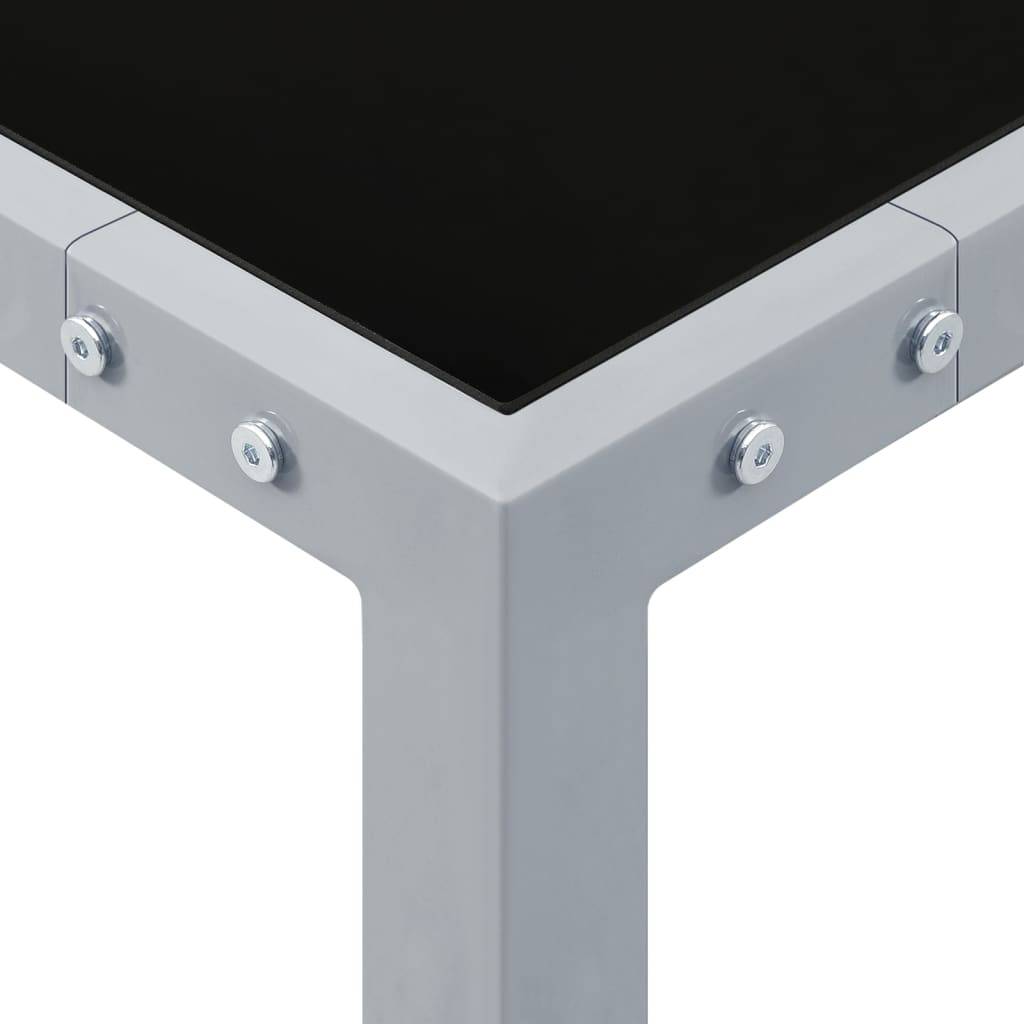 PANGIVO - Table de jardin acier et verre gris 130 x 130 x 72 cm - PANGIVO - Image 3