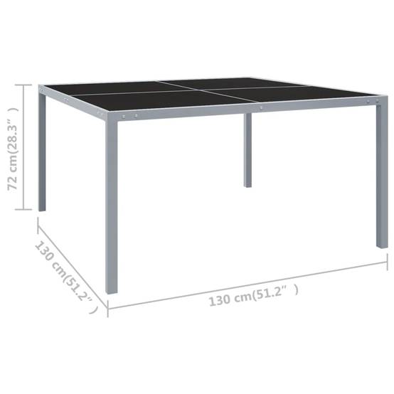 PANGIVO - Table de jardin acier et verre gris 130 x 130 x 72 cm - PANGIVO - Image 5