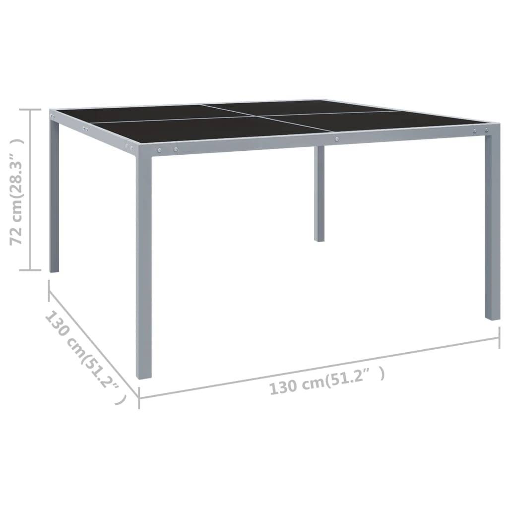PANGIVO - Table de jardin acier et verre gris 130 x 130 x 72 cm - PANGIVO - Image 5