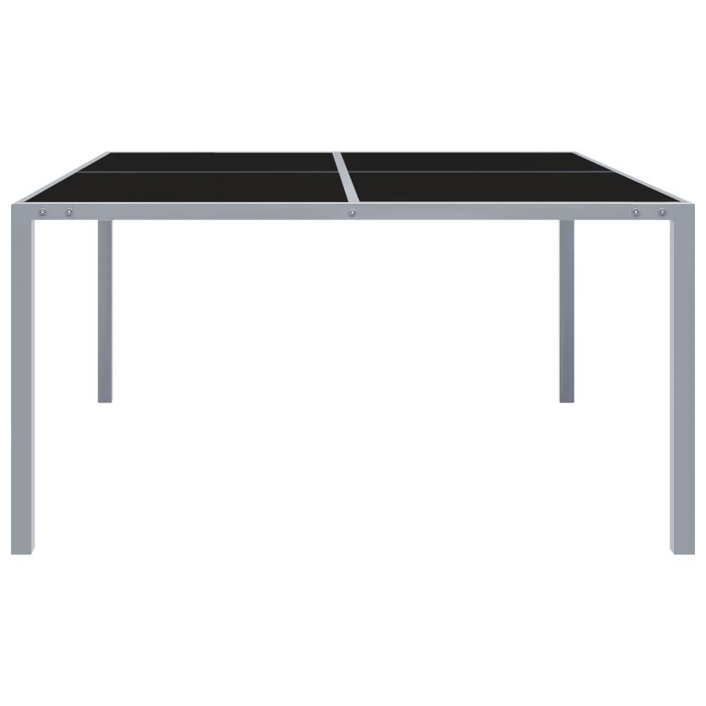 PANGIVO - Table de jardin acier et verre gris 130 x 130 x 72 cm - PANGIVO - Image 2