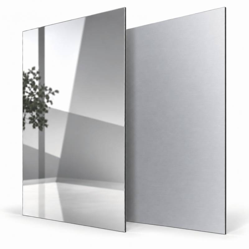 Crédence réversible alu miroir/brut - 3 mm - 2 formats - Coloris Miroir/alu brut, Epaisseur 3 mm, Largeur 100 cm, Longueur 200 cm - Image 1