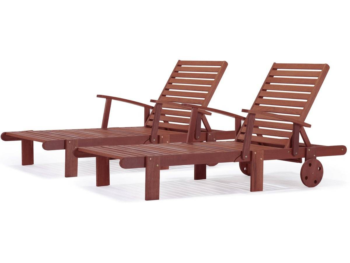 Habitat Et Jardin - Lot De 2 Bains De Soleil Pliant En Bois Exotique "tokyo" - Mahogany - Marron Acajou -habitat Et Jardin - Image 1