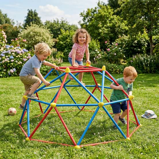 Dôme d'escalade enfant cage d'escalade structure en métal charge max. 180 kg assemblage facile 183 cm multicolore - Image 3