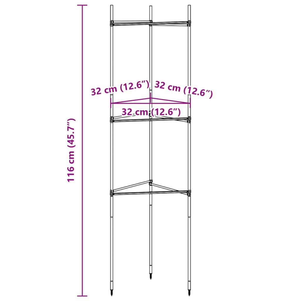 Lot de 6 Cages à Tomates en Acier Support Vertical Ajustable pour Potager et Serre Vert 116 cm – ComfortXL Outdoor Living - Image 8
