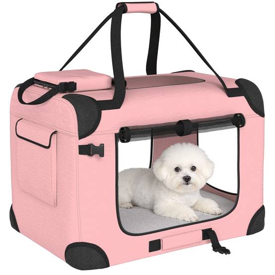 Sac de transport en tissu Oxford pour chat et chien pliable 60x41x41 Rose - ComfortXL Outdoor Living - Image 1